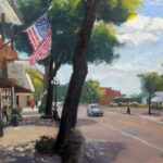 Plein Air painting of downtown Tomball, TX