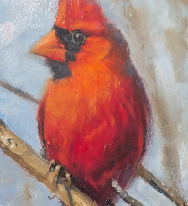 Detail of painting of a cardinal