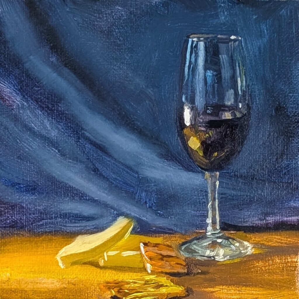 Red Wine with Cheese and Crackers