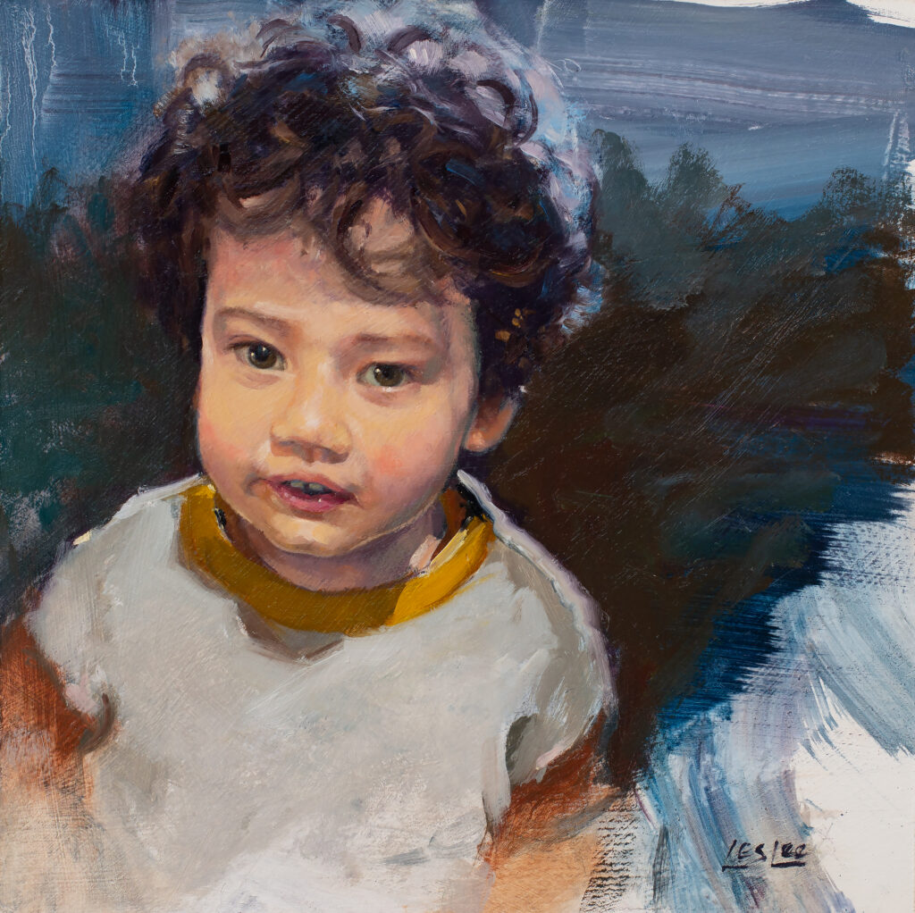 Papa! Papa! - 12" x 12" oil on panel